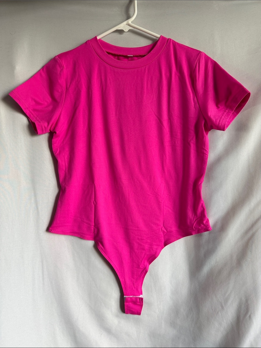 Fuchsia Short Sleeve Crew Neck Bodysuit